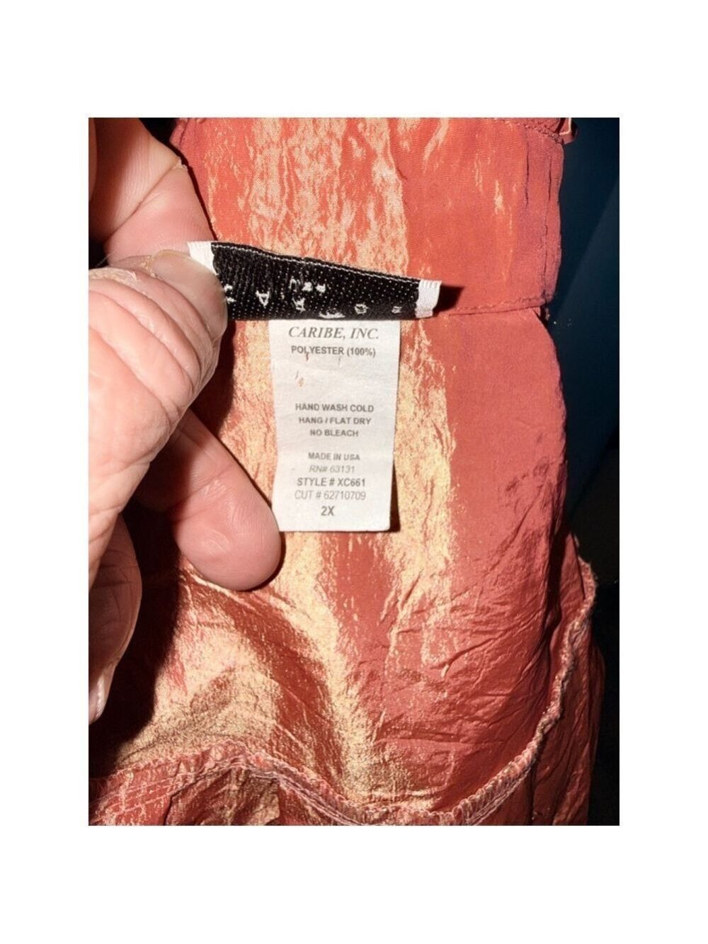 A. B. Lambdin jacket size 2X orange ruffles USA big buttons - Picture 7 of 12